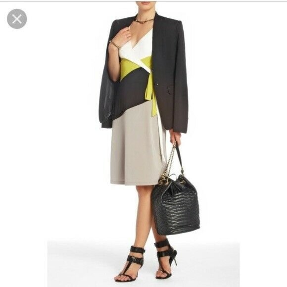 BCBG MaxAzria Greer Dress Green Black Gray White - Picture 1 of 5